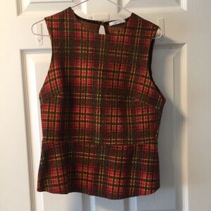 Plaid Peplum Top
